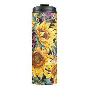 Striped Floral: Colourful Indian Ornament Thermal Tumbler