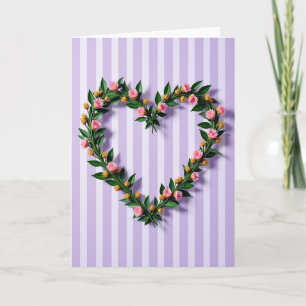 Striped Floral Heart Card