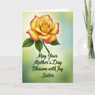 Striped Floral Joy Sister Card