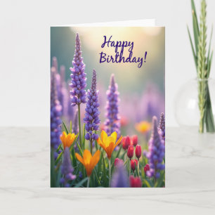 Striped Floral Nature Card