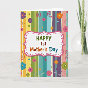 Striped Floral Pattern Card