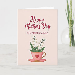 Striped Floral Tea Card