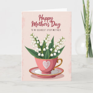 Striped Floral Teacup Design Card
