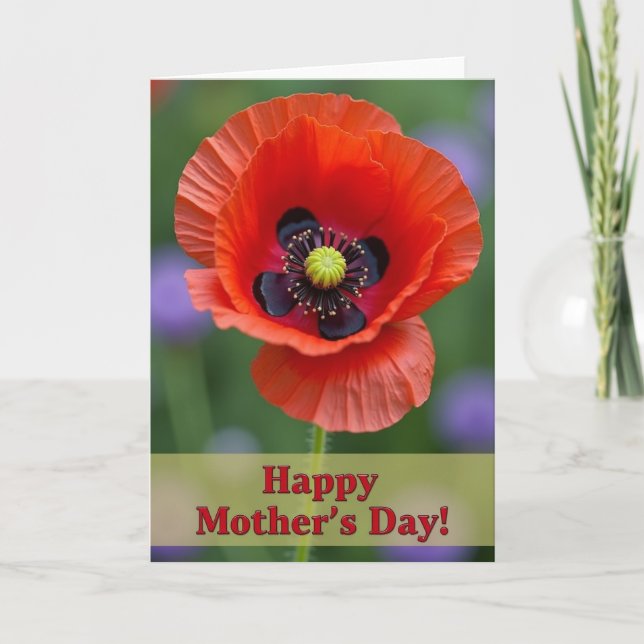 Striped Flower Message Card (Front)