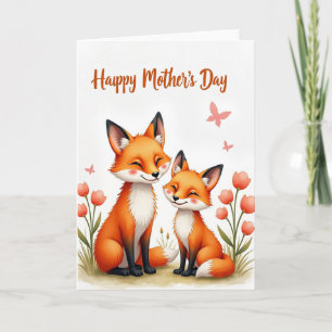 Striped Foxes Love Card
