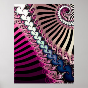 Striped Fractal Pattern Poster