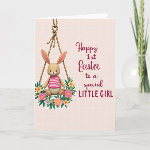 Striped Friend Little Girl Card