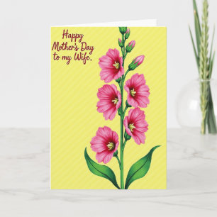 Striped Fuchsia Floral Card