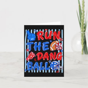 Striped funny football season game day run the card
