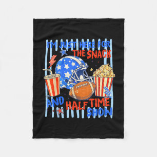 Striped funny game day here for the snack football fleece blanket
