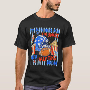 Striped funny game day here for the snack football T-Shirt