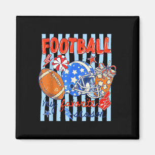 Striped funny game day sports football is favourit magnet
