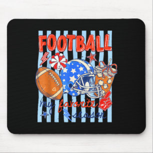Striped funny game day sports football is favourit mouse pad