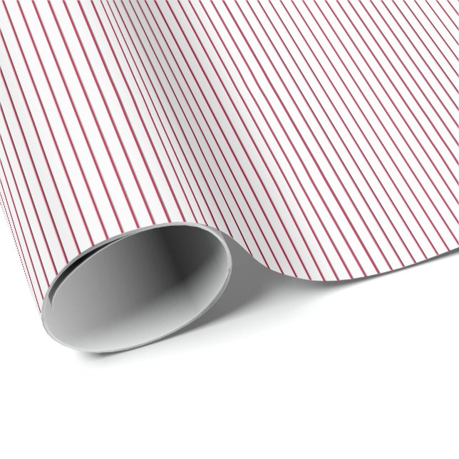 Striped Gift Wrapping Paper-Red-White 01 Paper (Roll Corner)