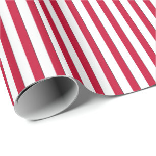 Striped Gift Wrapping Paper-Red-White 07 Paper