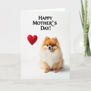 Striped Ginger Puppy Mothers Day Card