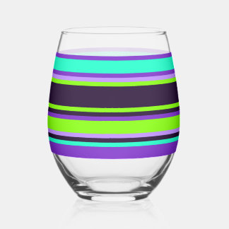 Striped Glass – Purple, Aqua, & Chartreuse