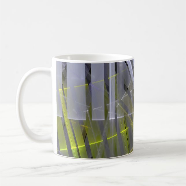 Striped glossy geometric decoration coffee mug (Left)