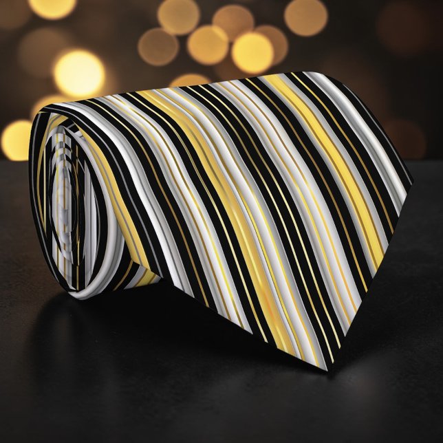 Striped Gold and Silver Necktie (Creator Uploaded)