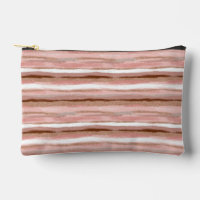Striped Gold Glitter Pink Accessory Pouch