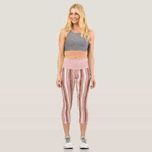 Striped Gold Glitter Pink - Leggings