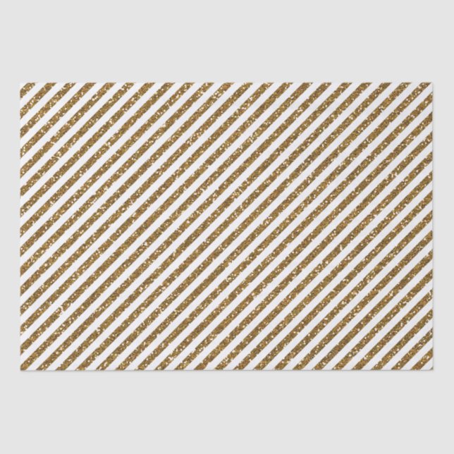 Striped Gold Glitter Tissue Paper (Front)