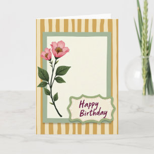 Striped Goldenrod Birthday Card