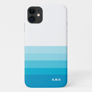 Striped Gradient Beach Blue Pattern Case-Mate iPhone 11 Case