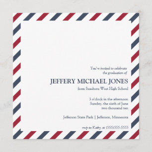 Striped Graduation Announcement Template