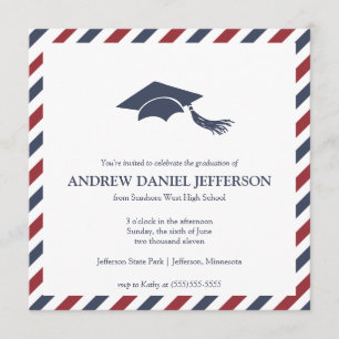 Striped Graduation Announcement Template