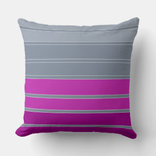 Striped gray purple fashion pattern cushion