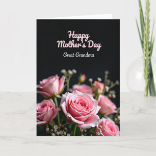 Striped Great Grandma Floral Card