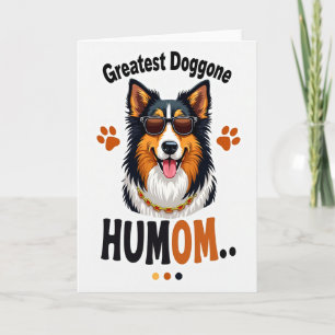 Striped Greatest Humom Dog Card
