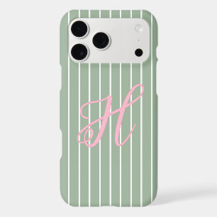 Striped Green and White Pink Letter