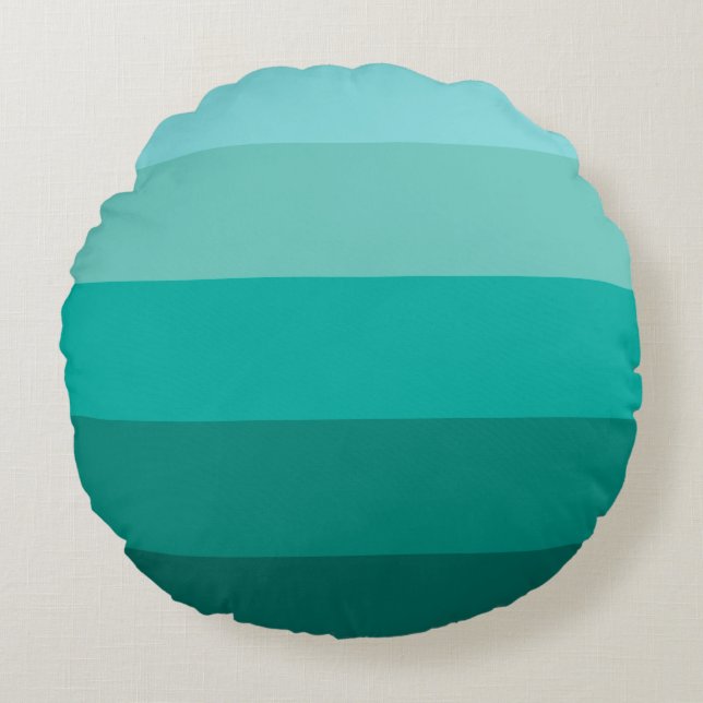 Striped Green Colours Round Cushion (Front)