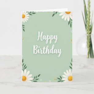 Striped Green Daisy Card