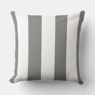 Striped Grey and White Indoor Cushion