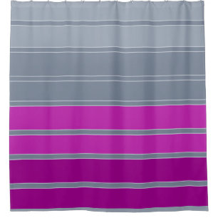 Striped grey purple fashion pattern shower curtain