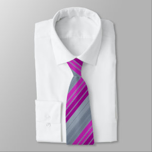 Striped grey purple fashion pattern tie