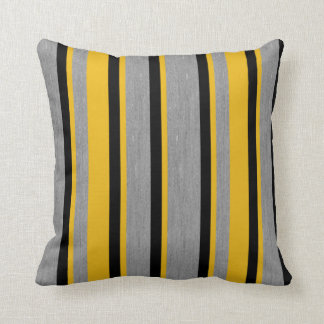 Striped Grey Tweed Throw Pillow