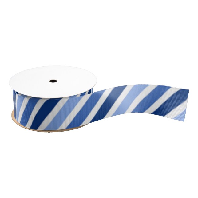 Striped Grosgrain Ribbon:Blue And White Stripes Grosgrain Ribbon (Spool)