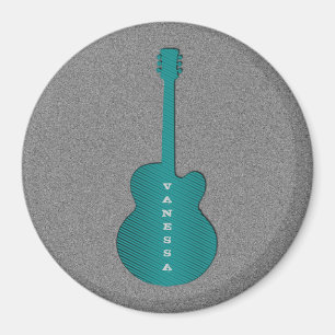 Striped Guitar Magnet, Turquoise Magnet