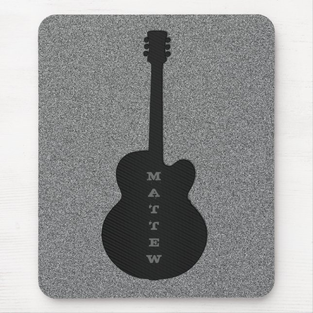 Striped Guitar Mousepad, Jet Black Mouse Pad (Front)