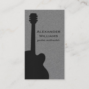 Striped Guitar Music Business Card, Jet Black Card