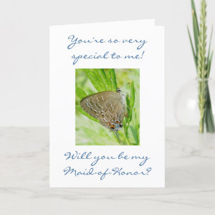 Striped Hairstreak Maid-of-Honour Request Card