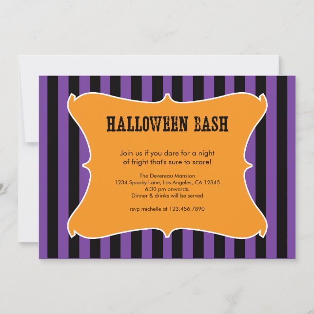 Striped Halloween Party Invitation (Front)