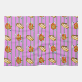 Striped Halloween Tea Towel
