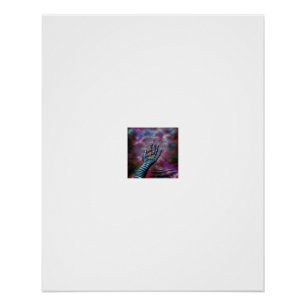 Striped Hand Holding Mushrooms Art Poster