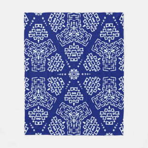 Striped hand painted seamless pattern with ethnic fleece blanket
