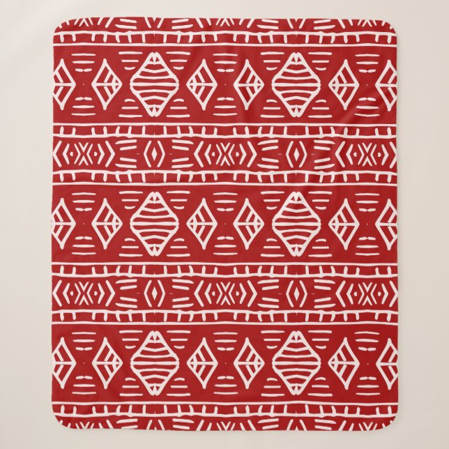 Striped hand painted seamless pattern with ethnic  sherpa blanket (Front)